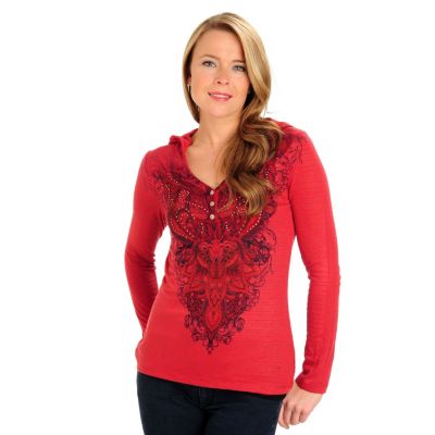 One World Lurex Hoodie Henley