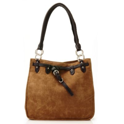 Sophisticated Style Double Handle Tote w/ Belt Detail