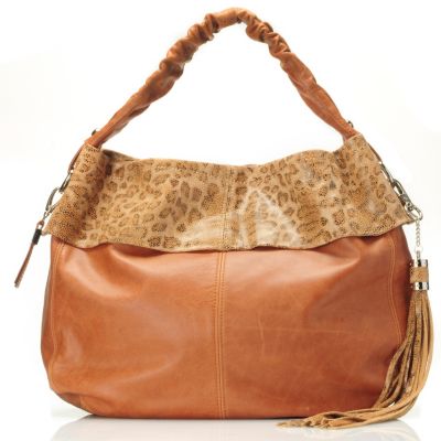 710-847 - Buxton&reg; ''Vittoria'' Leopard Printed Leather Hobo Bag