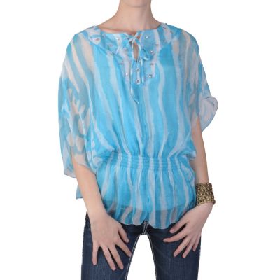 710-953 - Hailey Jeans Co. Contemporary Plus Smocked Waist Chiffon Top