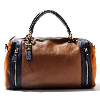 Buxton "Hailey" Leather Colorblock Satchel