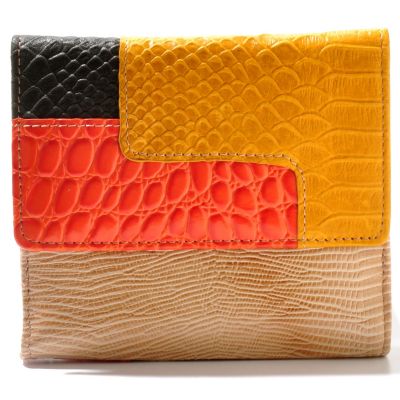 Buxton "Victoria" Leather Colorblock Multi Zip Wallet