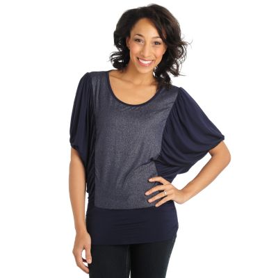 Glitterscape Dolman Sleeve Foil Top