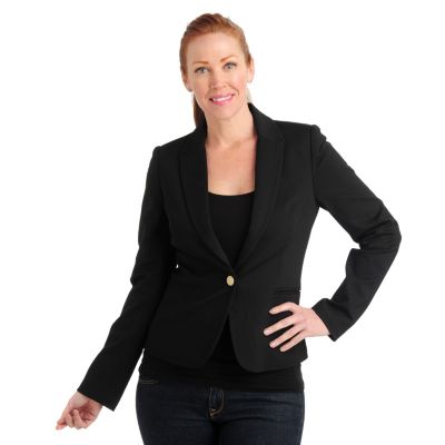 711-061 - Kate & Mallory Stretch Woven Long Sleeved One-Button Blazer 