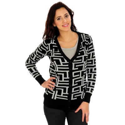 711-105 - WD.NY Long Sleeved Metallic Thread Cardigan & Tank Top Set  