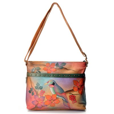 711-120 - Anuschka Hand Painted Leather Medium Organizer Cross Body Bag