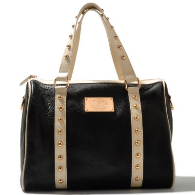 711-241 - Jack French London "Bloomsbury" Double Handled Stud Detailed Leather Satchel 