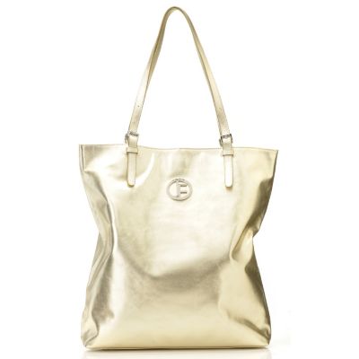 JACK FRENCH LONDON "METALLIC PORTBBELLO" DOUBLE HANDLE LEATHER TOTE BAG
