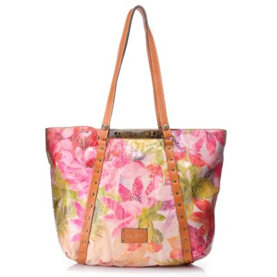 711-247 - Patricia Nash "Benvenuto" Double Turnlock Leather Tote Bag 