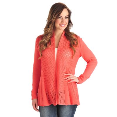 711-267 - Geneology Textured Stitch Long Sleeved Shawl Collar Sweater Cardigan