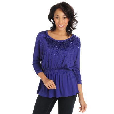 Glitterscape Dolman Sleeve Sequin Top