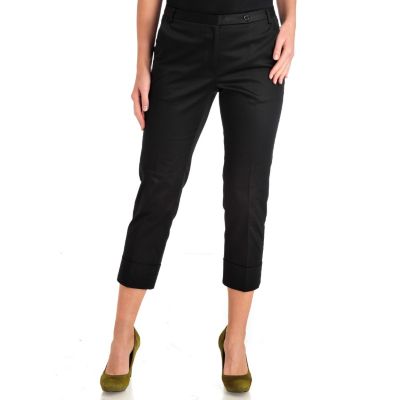 711-307 - WD.NY Stretch Sateen Cuffed Extended Tab Cropped Pants 