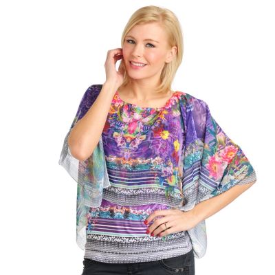 One World Lurex Chiffon Overlay Printed Tank