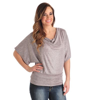 Glitterscape Drape Front Knit Top