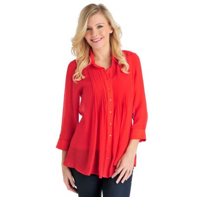 Kate & Mallory 3/4 Sleeve Woven Shirt