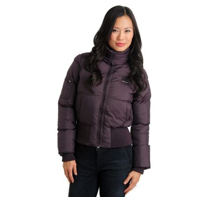 711-469 - Members Only Nylon Puffer Rib Waist & Cuff Zip Front Bomber Jacket 