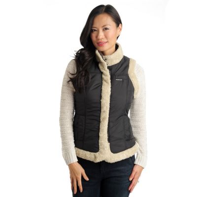 Members Only Puffer Vest with Sherpa Trim