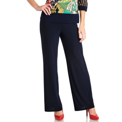 711-568 - Geneology Stretch Knit Elastic Waist Wide Leg Pants 