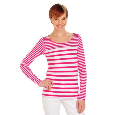 711-807 - OSO Casuals Dual Stripe Knit Long Sleeved Scoop Neck Top