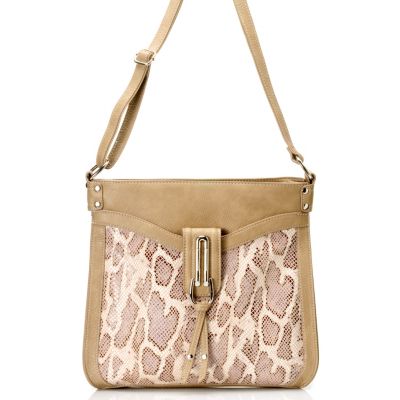 Madi Claire "CASANDRA" Snake Embossed Leather Crossbody