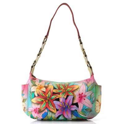 711-884 - Anuschka Hand-Painted Leather Zip Top East-West Handbag