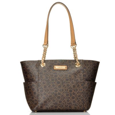 711-939 - Calvin Klein Handbags Logo Coated Canvas Tote