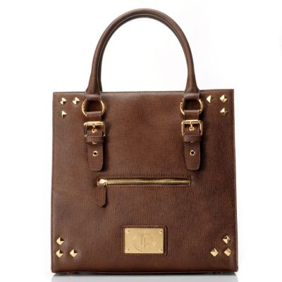 711-973 - Jack French London Leather "The Haymarket" Double Handle Tote Bag