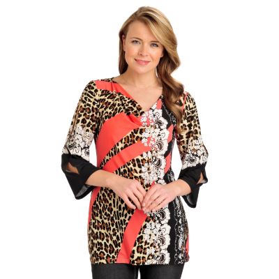 aDRESSing WOMAN Drape Front Cold Shoulder Tunic