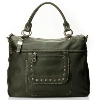 712-015 - Buxton&reg; Leather ''Rimini'' Zip Top Double Handle Shopper Tote Bag