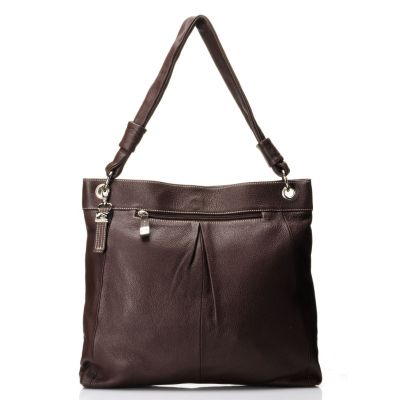 712-016 - Buxton&reg; Leather ''Rimini'' Single Handle Pleated Tote Bag