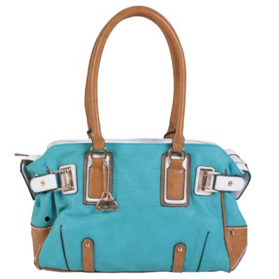 712-043 - Hailey Jeans Co. Women's Double Handle Color Block Satchel 