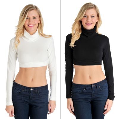 712-109 - Halftee&trade; Set of Two Long Sleeved Layering Turtleneck Tops
