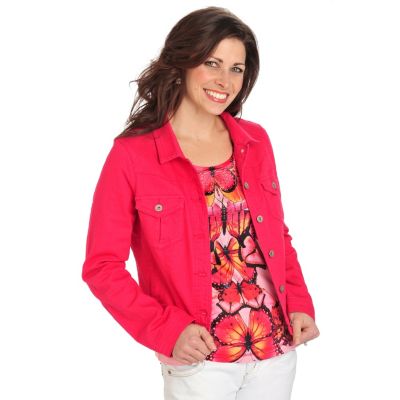 712-123 - One World Stretch Denim Long Sleeved Jacket & Printed Tee Set  
