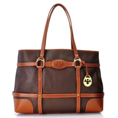 712-137 - PRIX DE DRESSAGE Leather Double Handle Large Tote Bag