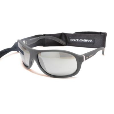 712-198 -  Dolce & Gabbana Unisex Dark Gray Sports Strap Designer Sunglasses 