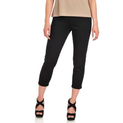 712-413 - Kate & Mallory Stretch Ponte Elastic Waist Slim Leg Capri Pants 