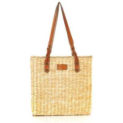 712-584 - Patricia Nash Woven Straw Double Handle Large Tote Bag