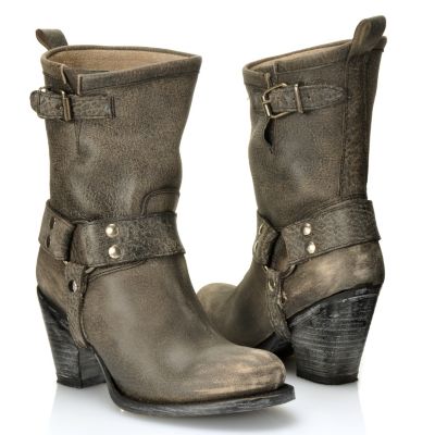712-593 - Matisse&reg; Leather ''Helms'' Buckle Detailed Distressed Boots