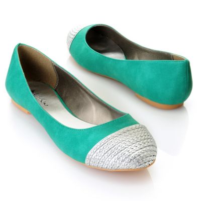 712-823 - Michael Antonio&reg; "Plaza" Metallic Capped Toe Ballet Flats