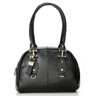 713-027 - Buxton&reg; Leather "Bianca" Double Handle Zip Around Satchel