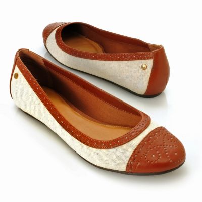 713-252 - Bass Footwear Canvas "Bedford" Hidden Wedge Perforated Flats