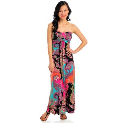 713-261 - aDRESSing WOMAN Stretch Knit Strapless Gathered Front Maxi Dress