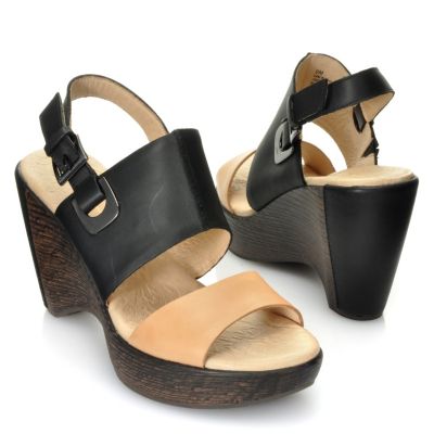 713-294 - Jambu Leather "Gem" Quarter Strap Wedge Sandals