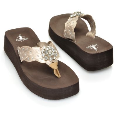 713-381 - Corkys "Cutie Pie" Rhinestone & Concho Detailed Thong Sandals