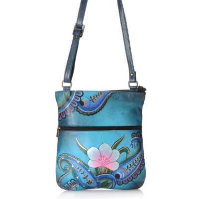 713-386 - Anuschka Hand-Painted Leather Slim Cross Body Bag