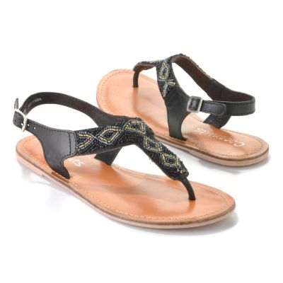 713-493 - Matisse&reg; Leather "Joni" Beaded Thong Sandals