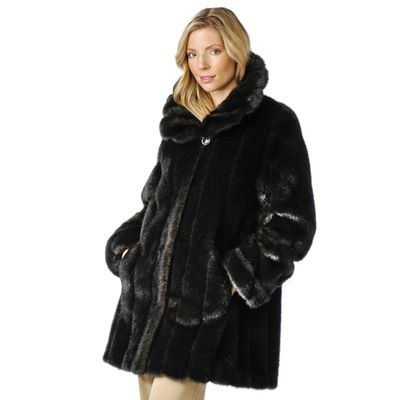 Pamela McCoy Peter Pan Collar & Turn Back Cuffs Faux Fur Coat