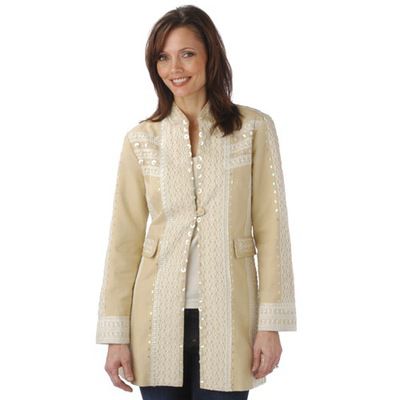 Sandy Starkman Lace Embellished Gold Jacket