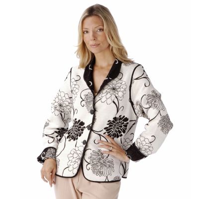 Beluva Reversible Floral-Print Jacket