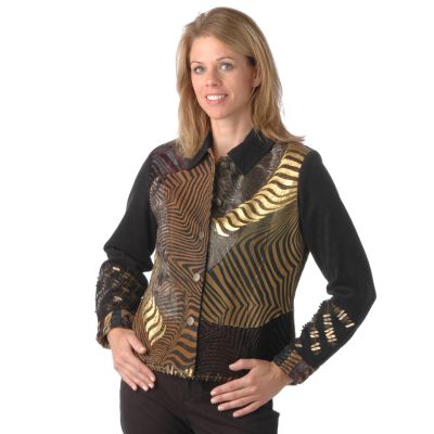 Sandy Starkman Multi-Media Zebra Print Jacket